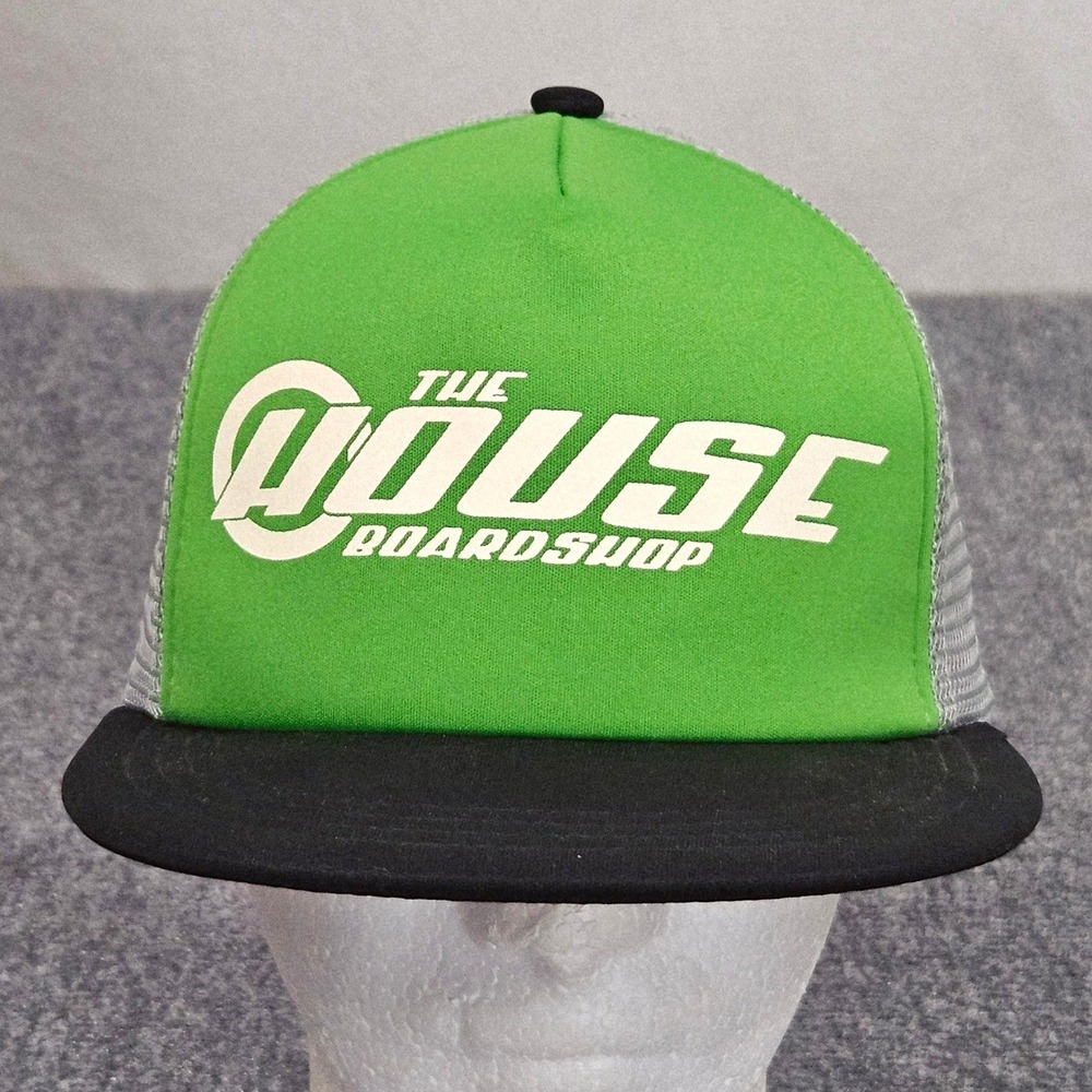 The‎ House Boardshop Skate Hat Green Black Trucker Snapback Surf Mesh Cap Y2K